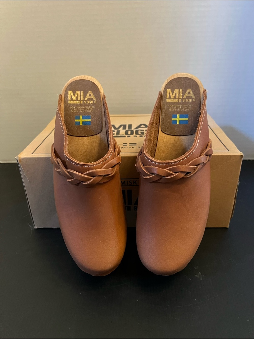 MIA Brown Braided Slip-On Clog Mules